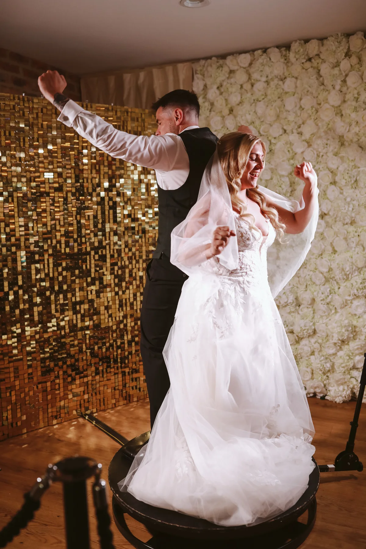 Lauren and Iain dancing together at Thief Hall